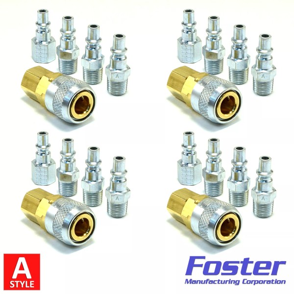 Foster 20pc Quick Coupler Set Air Hose Connector Fittings 1/4