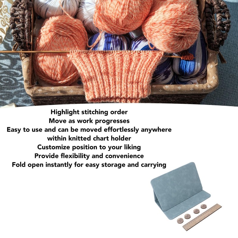 Chart Holder Knitting Tool, 4 Round Magnetic Knitting Tool Accessories,