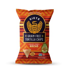 Siete Tortilla Chips | Grain Free | Gluten Free Chips | Paleo & Vegan Snacks | Non GMO | Nacho, 5 Oz (Pack of 6)
