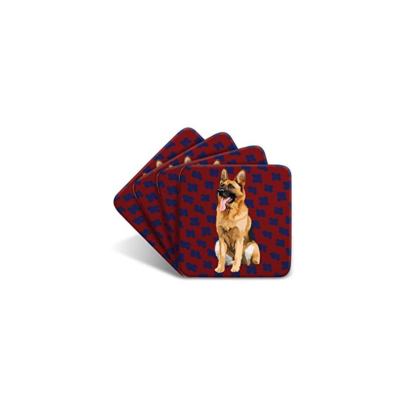 German Shepherd Coaster Set by Artist Leslie Gerry - Set