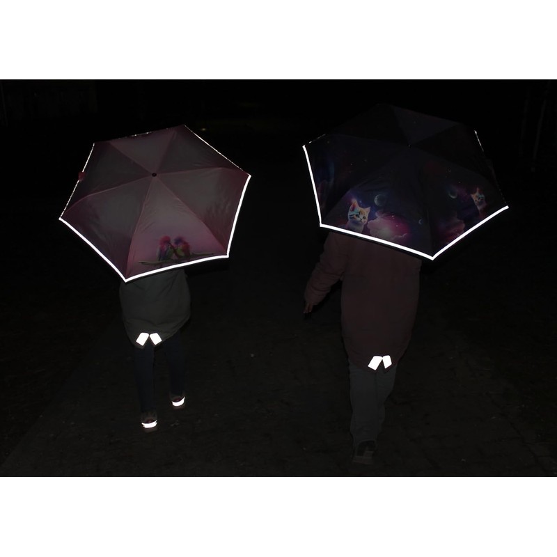 Knirps children's compact umbrella with reflective trim.
