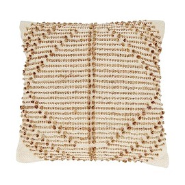 SARO LIFESTYLE Woven Elegance Diamond Throw Pillow Cover, Natural, 18"