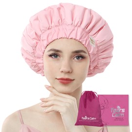 Years calm Heat Cap For Deep Conditioning Shower Cap，Reusable Three-Layer Structure Waterproof Hair Cap – Applicable Tofor Bathing, Hair Care, And Other Uses (Pink, One Size)