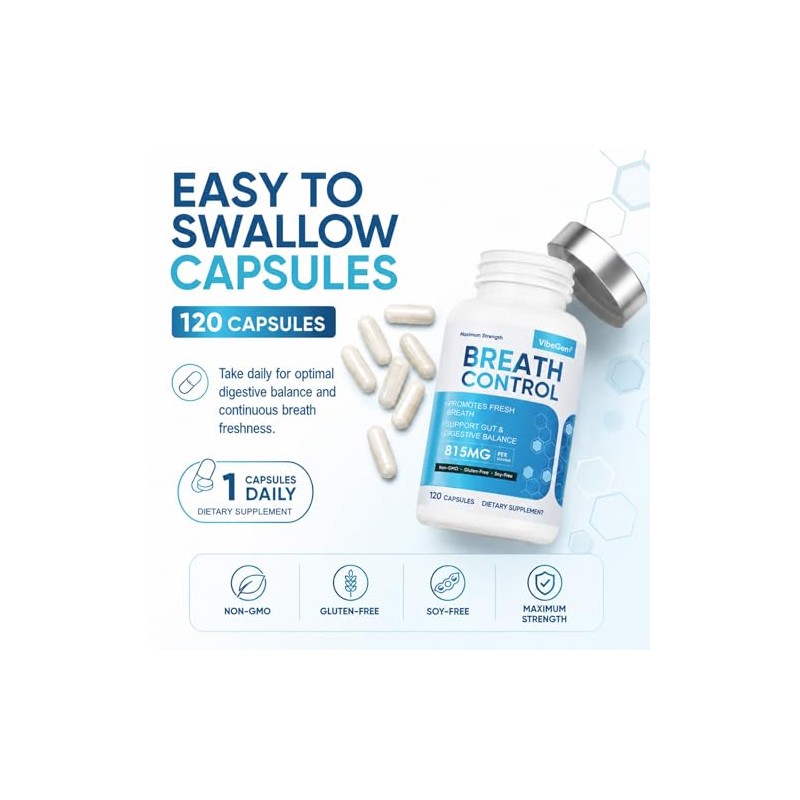 Bad Breath Treatment for Adults, 7-in-1 Advanced Breath Control Supplement