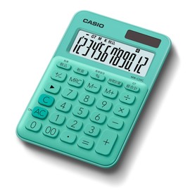 Casio MW-C20C-GN-N Colorful Calculator, Mint Green, 12 Digits, Mini Just Type