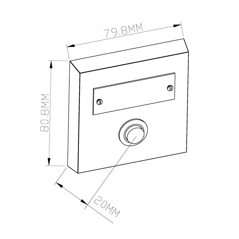 Huber Bell Plate Single Surface-Mounted Rectangular Real Metal with Stainless