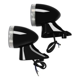 TCT-MOTORPARTS Black Front Amber Turn Signal Lights Fits for Harley Road Glide FLTRX FLTRU 2015-2024