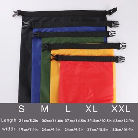 kuou 5 Waterproof Dry Bags, Dry Bag, Waterproof Bag, Lightweight Dry Bag, Snorkel Bag, Drift Bag (1.5L + 2.5L + 3.5L + 4.5L + 6L), multicoloured, Sporty