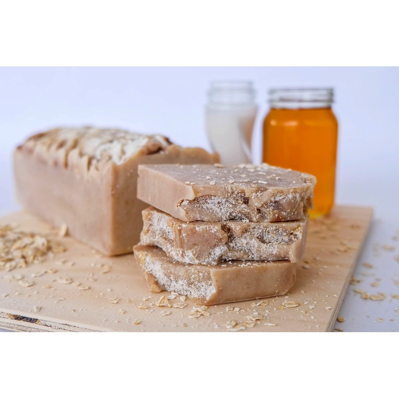 KIT 4 JABONES ARTESANALES AVENA LECHE y MIEL en BARRA