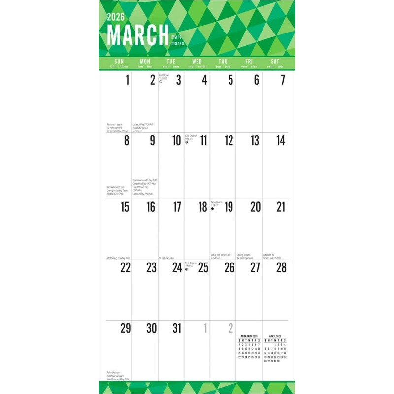 Plato Jumbo Grid Large Print 2026 12x24" (Hanging) Square Wall