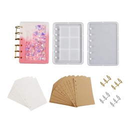 Xidmold - Kit de moldes para coctelera de resina para cuadernos, moldes de resina epoxi de fundición de arena movediza, molde de silicona para cuaderno de bricolaje, diario (rectángulo A)