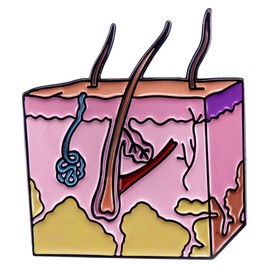 Dermatological Skin Enamel Lapel Pin for Backpack Anatomy and Cell Brooches Soft Enamel Pin Metal Badges Jewelry Accessories