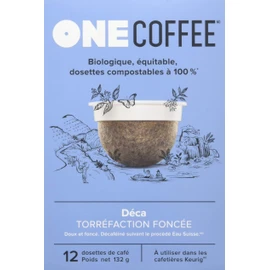 OneCoffee Organic Decaf Dark Roast 12 Count Single Serve Coffee 100% Compostable K Cup for Keurig Machines - Dark Roast