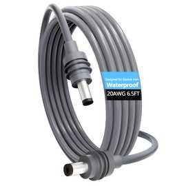 WAWINY Starlink Mini DC Power Cable 6.5FT/2M-Waterproof Outdoor Starlink Mini Cable, Durable 20AWG Charging Cord with Barrel Jack, Easy Plug-and-Play Design (2M,Gray)