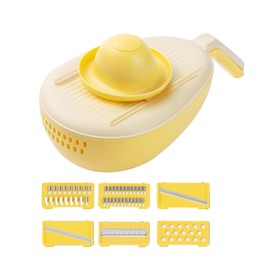Vegetable Cutter Multipurpose Efficient Safety Handheld Vegetable Grater for Potatoes Radishes Cucumbers Kitchen Use Yellow