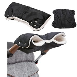 Hand Warmer Pushchair Universal Size Hand Warmer Universal Size Baby Stroller Hand Muff for Pushchairs with Flannel Inside Universal Size for Pushchairs Buggies Bike Trailer (Black)