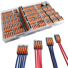 Conductor Compact Connectors, Premium PCT-212/213/214/215 Lever Nut Assortment Pack, Terminal Block Wire Push Cable Connectors (2 Ports 14pcs, 3 Ports 14pcs, 4 Ports 10pcs, 5 Ports 8pcs)