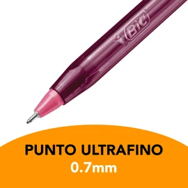 BIC Bolígrafo Cristal Punto Ultra Fino 0.7mm Trazo Ultrasuave y Preciso Ideal para Anotar Detalles Letra más Legible 10 Piezas
