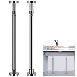 Sanbege 2 Pcs Undermount Sink Brackets Adjustable, Stainless Steel Sink Support Legs, Drill Free Sink Installation and Repair Kit System for Kitchen, Bathroom (19.7"-31.5")