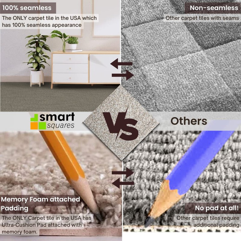 Smart Squares in A Snap Premium Residential Soft Padded Carpet