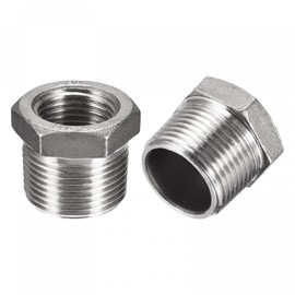 sourcing map Hex Bushing, 3/4 PT Male to 1/2 PT Female 304 Stainless Steel Pipe Fitting r Adapter, Pack of 2