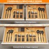 BAMEOS Expandable Silverware Drawer Organizer with Removable Knife Blocks, Bamboo