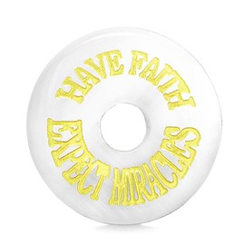 Amulets Have Faith Expect Miracles Love Couples Lucky Donuts Hematite White Simulated Cats Eye Necklaces