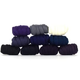 Revolution Fibers | Mixed Merino Wool Variety Pack - Curious Cosmos | Perfect Wool Roving for Spinning, Rolags, Needle Felting, Wet Felting, Tapestry, Weaving and Crafting (Multicolored)