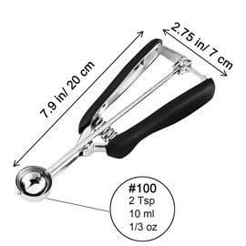 SUNNORN Cookie Scoop 2 Tsp, Melon Baller Scoop, Cookie Scoops for Baking, Mini Ice Cream Scoop, Good Soft Grips, Comfortable Trigger Release