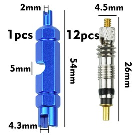 12 Pieces Presta Valve Cores Presta Valve Cores with 1 Piece Valve Core Remover Tool French Valve Cores Bicycle Insert Valve Core for Bicycle Repair