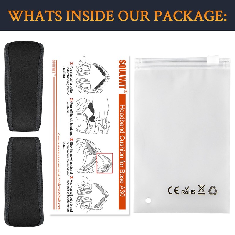 SOULWIT Headband Pad Replacement for Bose A30 Aviation Headset, Headphones