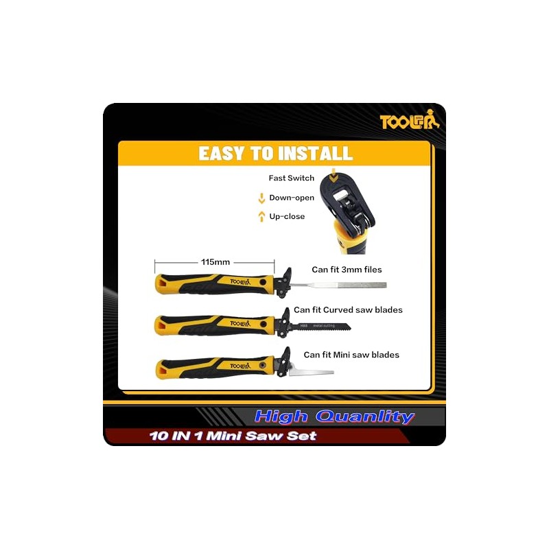 TOOLAN: 10-In-1 Model Craft Hand Saw & File Set. DIY