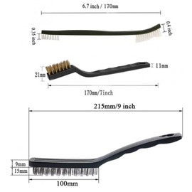 Wire Brush Set, Metal Rust Remover Brushes Handy Steel/Nylon/Brass Brush Set Suitable for Cleaning Welding Slag and Rust 9pcs