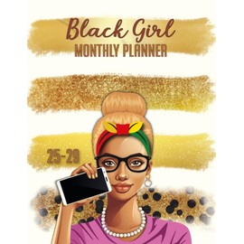 Black Girl Monthly Planner 2025-2029: 5 Year (January 2025 Through December 2029) for African American Woman With Federal Holidays & Inspirational Quotes.Large Size 8,5"x11"