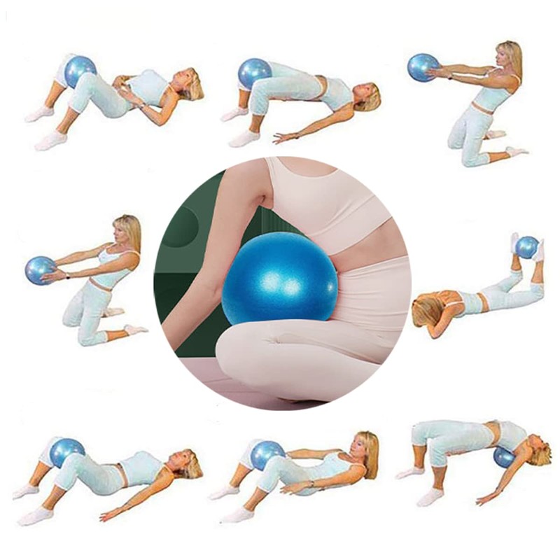 Mini Pilates Ball with Inflatable Straw, 9 Inch Exercise Ball