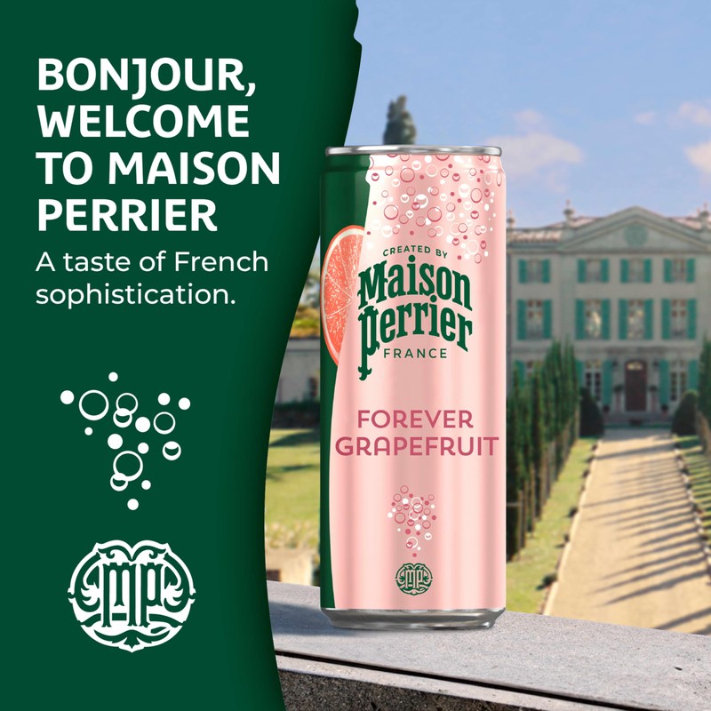 Maison Perrier Forever Grapefruit Flavored Sparkling Water, 11.15 Fl Oz