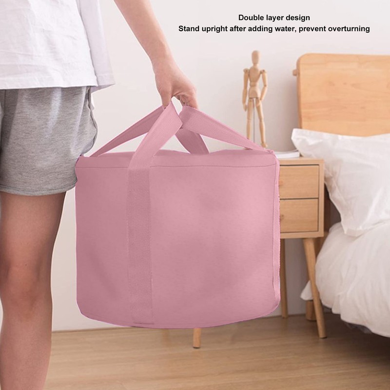 Foldable Foot Tub Polyester Double Layer Collapsible Camping Bucket with