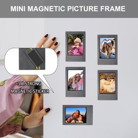 CAIYOULE Mini Photo Frame for Instax Mini 12/11/SE/EVO/99/40 3-Inch Instant Mini Film for Classic Polaroid 2.15x3.4-Inch Frame with DIY Magnetic Stickers - Black (10Pack)