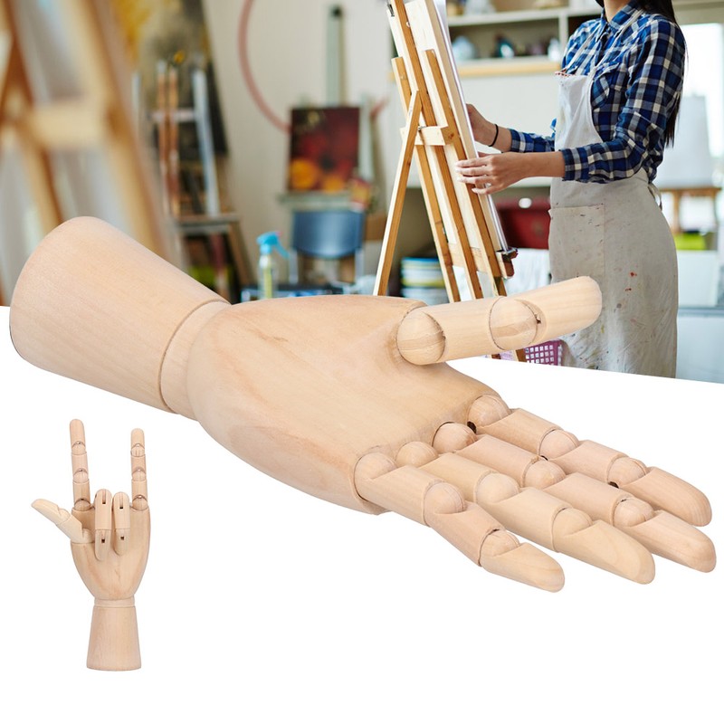 Wooden Hand Model Art Joint Puppet Decoration Artist Drawing Wood
