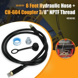 6 Feet 10000psi High Pressure Hydraulic Hose CH-604 Coupler 3/8" NPTF Thread for Hydraulic Applications