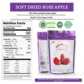 Vinamit Soft Dried Rose-Apple | Dried Plums 3.5 oz Bag | Chewy Exotic Fruit Snacks | Vegan, Gluten-Free | High in Fiber, Non-GMO | Healthy Dried Fruit Snacks for Adults, Kids, Gifting & Travel