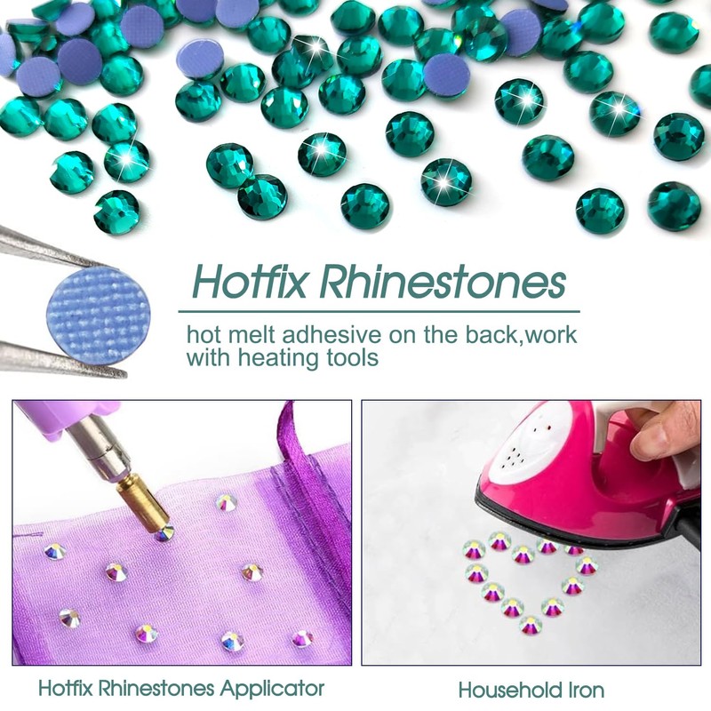 Liliume 5000 x Hotfix Rhinestones, Blue Zircon Rhinestones, 21 Colours,