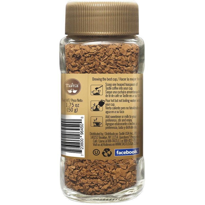 Cafe Tastlé 100% Natural Roasted Instant and Micro-Ground Coffee, 1.75