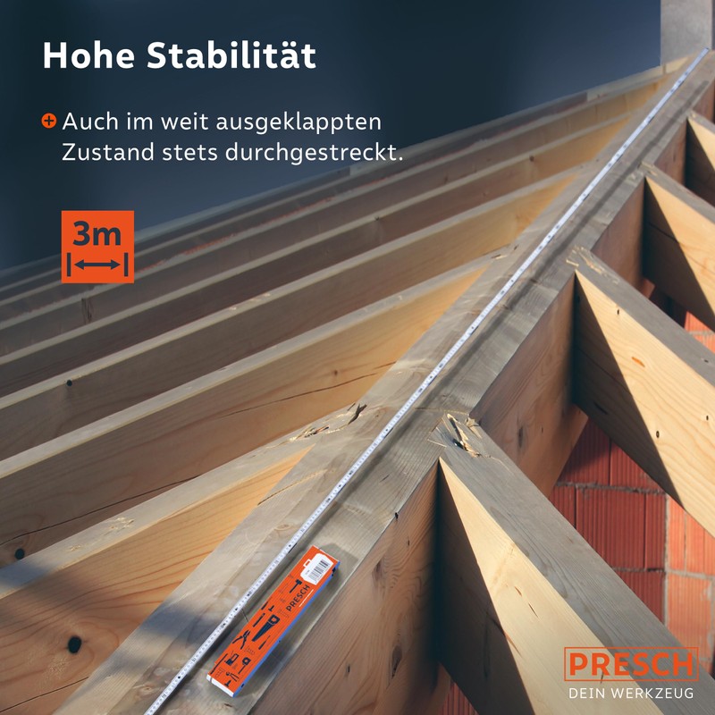 Presch Folding Ruler 3 m with Angle Function – Wood