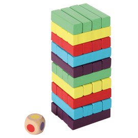 Bartl 111093 Stapelturm bunt Geschicklichkeitsspiel aus Holz