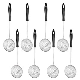 Topzora Pack of 8 Landing Net for Fondue Sieve Stainless Steel Kitchen Strainer with Handles, Fondue Sieve Stainless Steel Kitchen Strainer with Handles for Spaghetti, Vegetables and Hot Pot