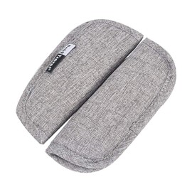 2 Piece Baby Stroller Car Seat Strap Covers Universal Reversible Soft Seat Belt Cushion Pad for Newborns Infants and Kids (Linen Gray)