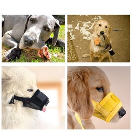 Yorakudo Dog Muzzle, Dog Muzzle, Pick-up, Eat, Wasted Barking, Chewing, Licking Scratches, Bite Prevention, Grooming, Medical Examination (S, Yellow)