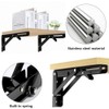 Hocansen 2Pcs Metal Foldable Brackets L Shelf Collapsible Brackets Black