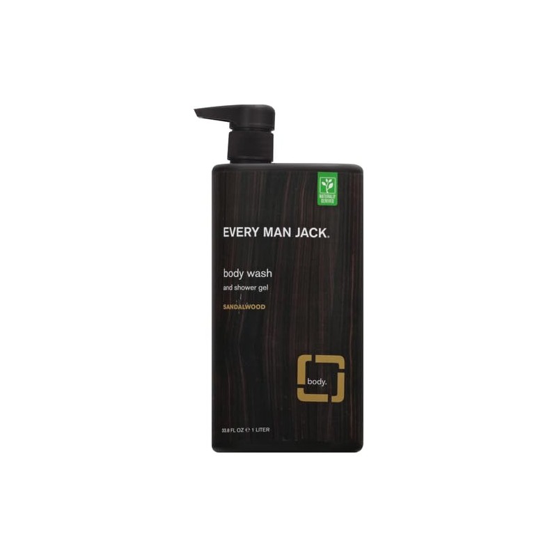Every Man Jack Body Wash, Sandalwood 33.8-ounce